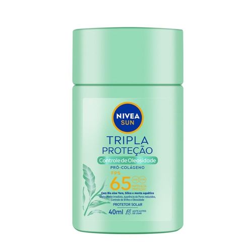 Kit com 3 Unidades de Protetor Solar Facial Nivea Sun Tripla Proteção Controle De Oleosidade Fps65 40ml Kit com 3 Unidades de Protetor Solar Facial Nivea Sun Tripla Proteção Controle De Oleosidade Fps65 40ml