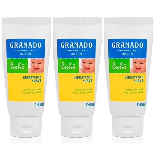 Kit com 3 Unidades de Loção Hidratante Infantil Granado Bebê Lavanda com 120ml Kit com 3 Unidades de Loção Hidratante Infantil Granado Bebê Lavanda com 120ml