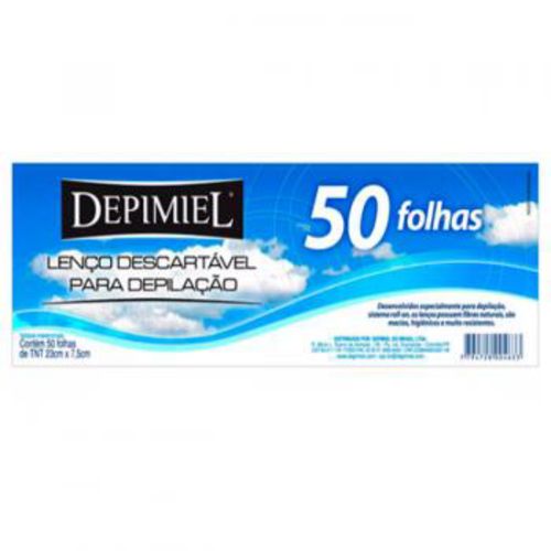 Lenço para Depilação Depimiel Branco c/50 Folhas