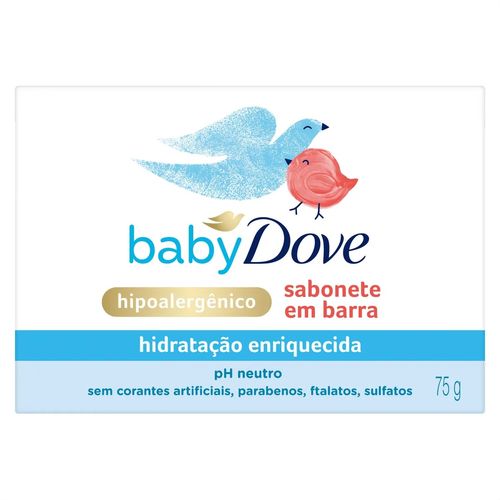 Kit com 2 Unidades de Sabonete em Barra Infantil Hidratação Enriquecida Dove Baby 75g 1 Unidade