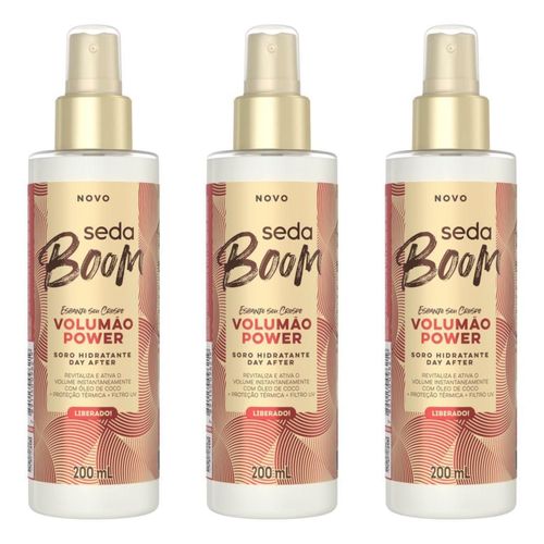Kit com 3 Unidades de Soro Hidratante Day After Seda Boom Volumão Power 200 ml Kit com 3 Unidades de Soro Hidratante Day After Seda Boom Volumão Power 200 ml