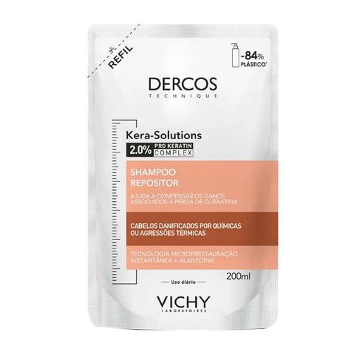 Kit com 2 Unidades de Vichy Dercos Refil Shampoo Kera Solutions 200ml Kit com 2 Unidades de Vichy Dercos Refil Shampoo Kera Solutions 200ml