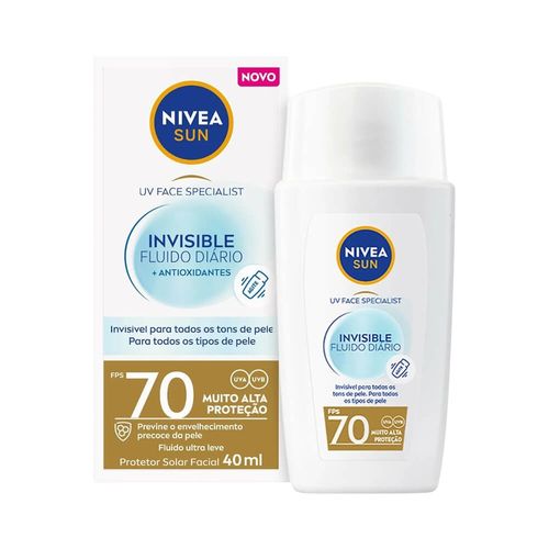 Kit com 3 Unidades de Protetor Solar Facial Nivea Sun Uv Face Specialist Controle Da Acne FPS70 40ml