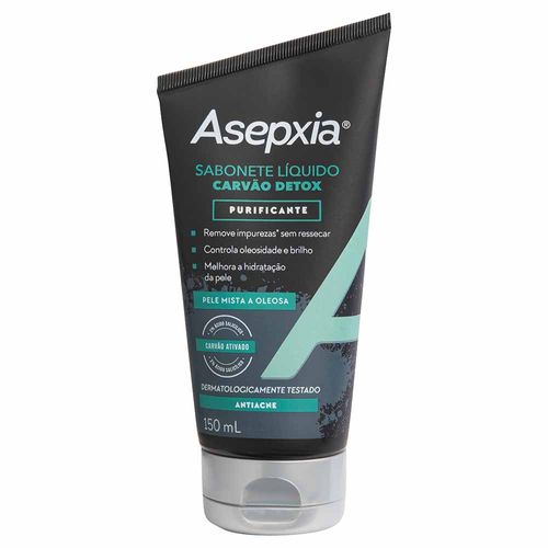 Kit com 3 Unidades de Sabonete Líquido Facial Carvão Detox Asepxia 150ml