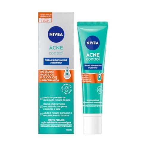 Kit com 3 Unidades de NIVEA Creme Renovador Noturno Acne Control 40ml Kit com 3 Unidades de NIVEA Creme Renovador Noturno Acne Control 40ml