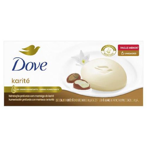 Kit com 2 Unidades de Sabonete Dove 90g Karitê e Baunilha Com 6 Sabonetes Kit com 2 Unidades de Sabonete Dove 90g Karitê e Baunilha Com 6 Sabonetes