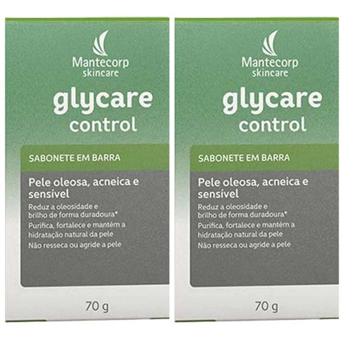 Kit com 2 Unidades de Sabonete Barra Glycare Control 70g