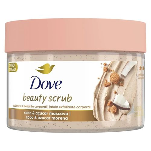 Kit com 2 Unidades de Sabonete Esfoliante Coco & Açúcar Mascavo Dove Beauty Scrub Pote 280g