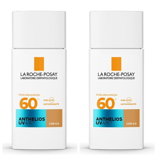 Kit com 2 Unidades de Protetor Solar La Roche Anthelios Uvair FPS60 Cor 4.0 45ml Kit com 2 Unidades de Protetor Solar La Roche Anthelios Uvair FPS60 Cor 4.0 45ml