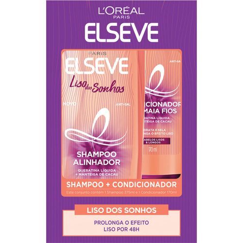 Loreal Shampoo Elseve Liso dos Sonhos 375ml + Condicionador 170ml (Ver 7908785476825) Loreal Shampoo Elseve Liso dos Sonhos 375ml + Condicionador 170ml (Ver 7908785476825)