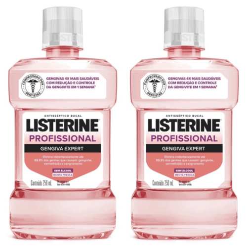Kit com 2 Unidades de Listerine Profissional Gengiva Expert 250ml
