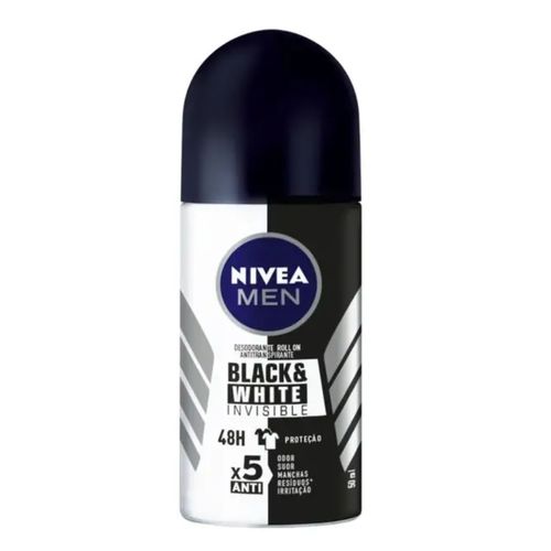 Kit com 3 Unidades de Desodorante Roll On Invisible Black & White Nivea Men 50ml Kit com 3 Unidades de Desodorante Roll On Invisible Black & White Nivea Men 50ml
