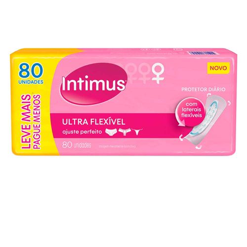 Kit com 3 Unidades de Protetor Diário Intimus Ultra Flexível sem Abas sem Perfume 80 Unidades Kit com 3 Unidades de Protetor Diário Intimus Ultra Flexível sem Abas sem Perfume 80 Unidades