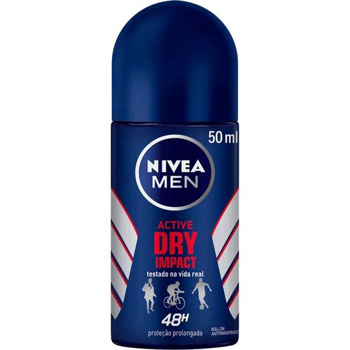 Kit com 3 Unidades de Desodorante Nivea Rollon Dry Impact 50Ml - Nivea For Men