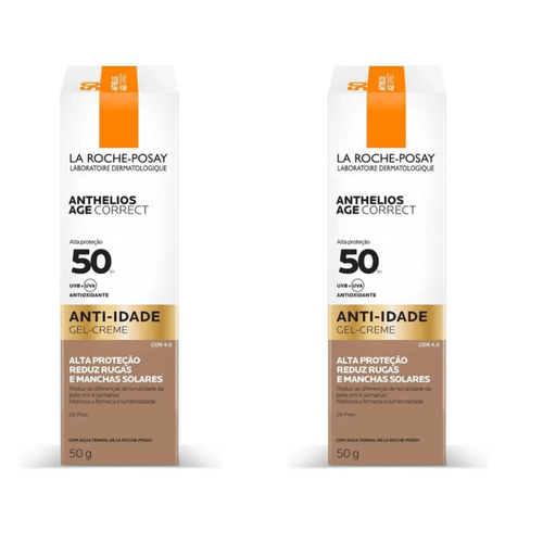 Kit com 2 Unidades de Protetor Solar Facial La Roche-posay Anthelios Age Correct Anti-idade 4.0 Fps50 50g