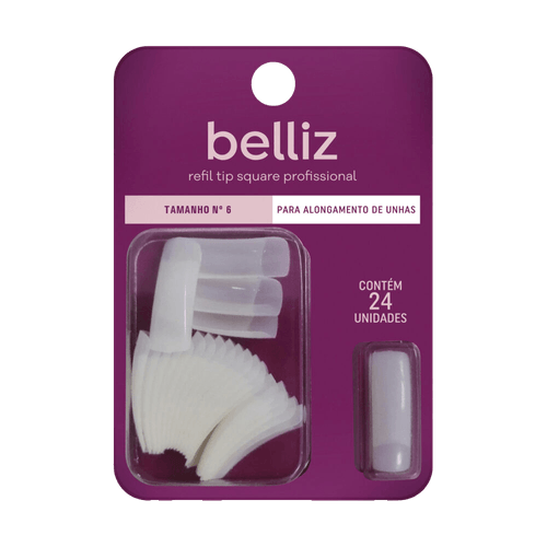 Unhas Belliz Refil Tip Square Tam. 6 Unhas Belliz Refil Tip Square Tam. 6
