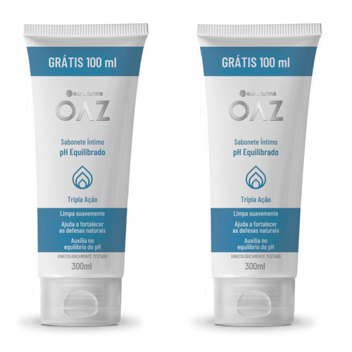 Kit com 2 Unidades de Sabonete Íntimo OAZ PH Equilibrado 300ml