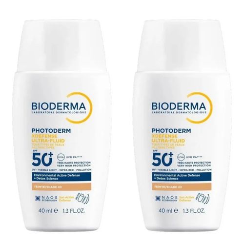 Kit com 2 Unidades de Protetor Solar Bioderma Photoderm Fps 50+ XDefense Ultra-Fluid Cor 03 40ml