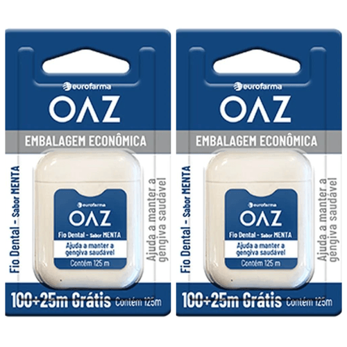 Kit com 2 Unidades de Oaz Fio Dental Menta 125m