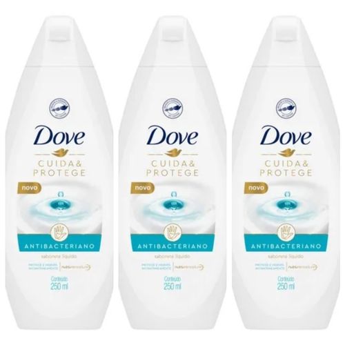 Kit com 3 Unidades de Dove Sabonete Líquido Cuida & Protege Frasco 250Ml Kit com 3 Unidades de Dove Sabonete Líquido Cuida & Protege Frasco 250Ml