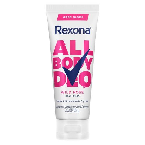 Kit com 3 Unidades de Desodorante Creme Rexona All Body Deo Wild Rose 75g