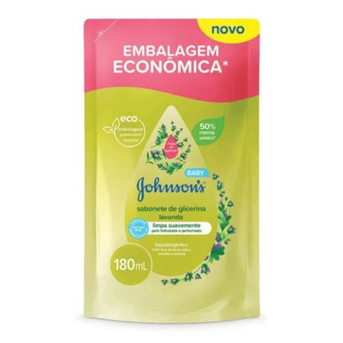 Kit com 3 Unidades de Sabonete Líquido Johnson Johnson Baby Lavanda Refil 180ml