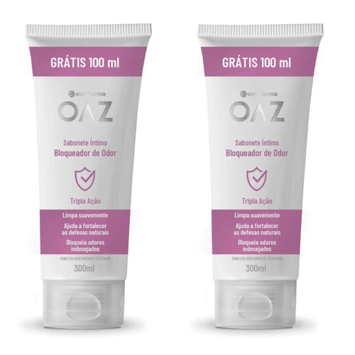 Kit com 2 Unidades de Sabonete Íntimo Bloqueador De Odor Oaz 300 Ml