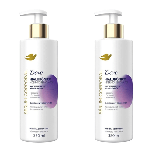 Kit com 2 Unidades de Sérum Corporal Dove Hialurônico Dermo Renovador 380ml