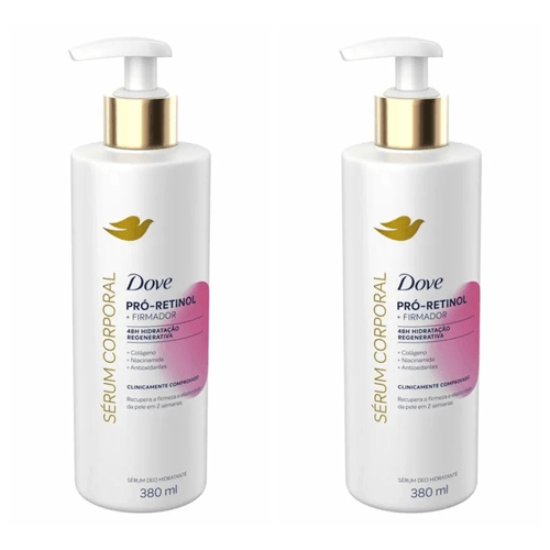 Kit com 2 Unidades de Sérum Corporal Dove Pró-Retinol Firmador 380ml Kit com 2 Unidades de Sérum Corporal Dove Pró-Retinol Firmador 380ml