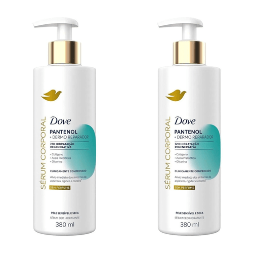 Kit com 2 Unidades de Sérum Hidratante Corporal Dove Pantenol Dermo Reparador Com 380Ml