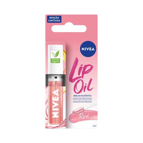 Kit com 3 Unidades de Lip Oil Nivea Brilho Nutritivo Rosé 5,5Ml Kit com 3 Unidades de Lip Oil Nivea Brilho Nutritivo Rosé 5,5Ml