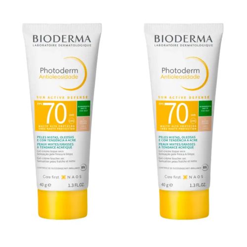 Kit com 2 Unidades de Protetor Solar Facial Bioderma Photoderm Antioleosidade FPS70 Muito Claro 40g Kit com 2 Unidades de Protetor Solar Facial Bioderma Photoderm Antioleosidade FPS70 Muito Claro 40g