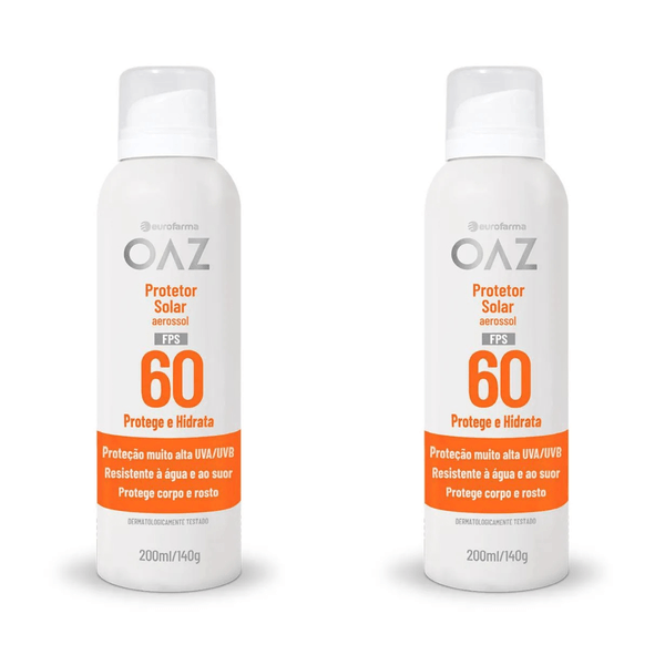 Kit com 2 Unidades de Protetor Solar Aerossol Oaz FPS 60 200ml