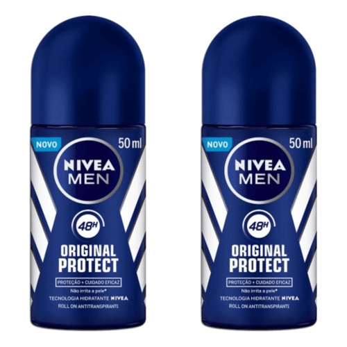 Kit com 2 Unidades de Nivea Desodorante Roll On Men Original Protect 50ml Kit com 2 Unidades de Nivea Desodorante Roll On Men Original Protect 50ml