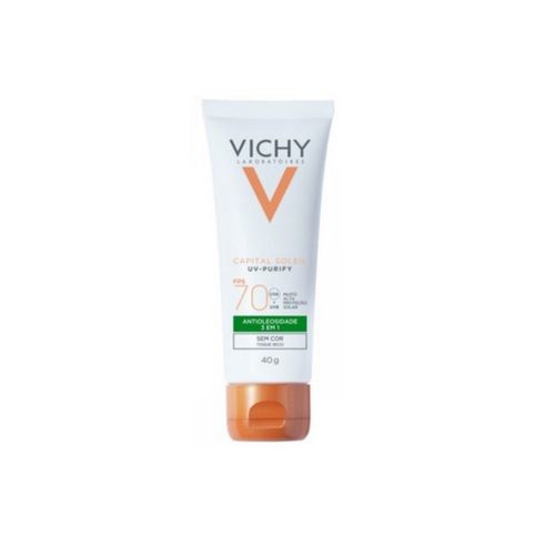 Kit com 3 Unidades de Protetor Solar Facial Vichy Capital Soleil Purify Sem Cor FPS70 40g Kit com 3 Unidades de Protetor Solar Facial Vichy Capital Soleil Purify Sem Cor FPS70 40g