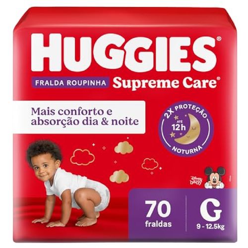 Kit com 3 Unidades de Fralda Roupinha Huggies Supreme Care G 30 Unidades Kit com 3 Unidades de Fralda Roupinha Huggies Supreme Care G 30 Unidades