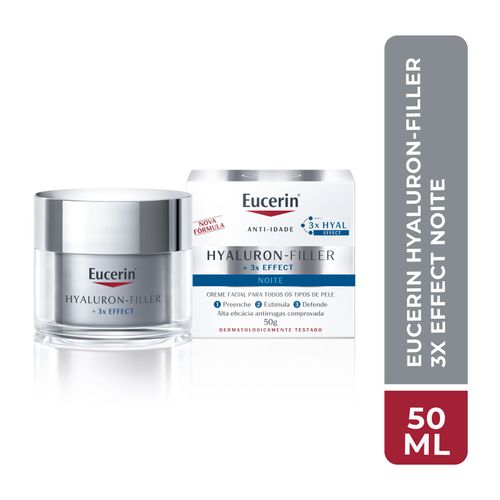 Kit com 3 Unidades de Creme Facial Eucerin Hyaluron Filler Noite 50g Kit com 3 Unidades de Creme Facial Eucerin Hyaluron Filler Noite 50g
