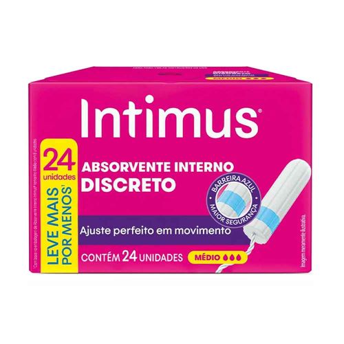 Kit com 3 Unidades de Absorvente Interno Intimus Médio 22 Unidades