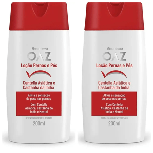 Kit com 2 Unidades de Loção Pernas E Pés Castanha Da Índia Oaz 200ml Kit com 2 Unidades de Loção Pernas E Pés Castanha Da Índia Oaz 200ml