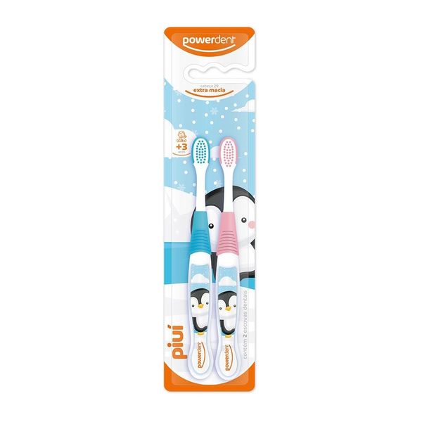 Escova Powerdent Infantil Pinguin Pack Duplo