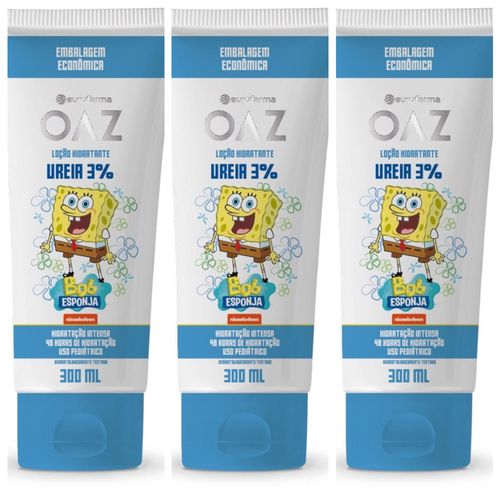 Kit com 3 Unidades de Hidratante Infantil Ureia 3% Oaz 300ml