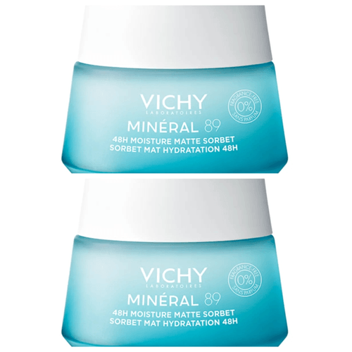 Kit com 2 Unidades de Sorbet Gel Matte Hidratação Vichy Minéral 89 48h 50ml Kit com 2 Unidades de Sorbet Gel Matte Hidratação Vichy Minéral 89 48h 50ml