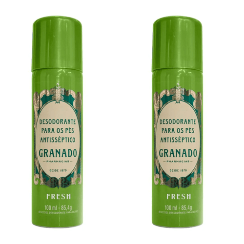 Kit com 2 Unidades de Desodorante para os pés Granado Fresh Aerosol com 100ml Kit com 2 Unidades de Desodorante para os pés Granado Fresh Aerosol com 100ml