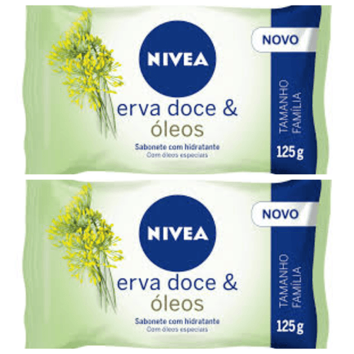 Kit com 2 Unidades de NIVEA Sabonete em Barra Erva Doce & Óleos 125g Kit com 2 Unidades de NIVEA Sabonete em Barra Erva Doce & Óleos 125g