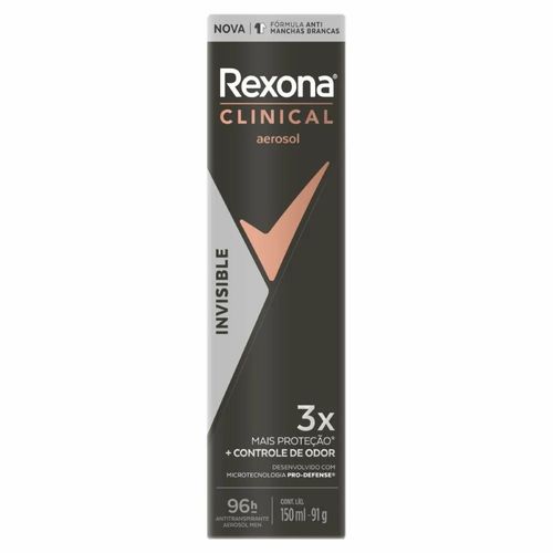 Kit com 3 Unidades de Rexona Clinical Desodorante Invisible Men Aerosol 150ml Kit com 3 Unidades de Rexona Clinical Desodorante Invisible Men Aerosol 150ml