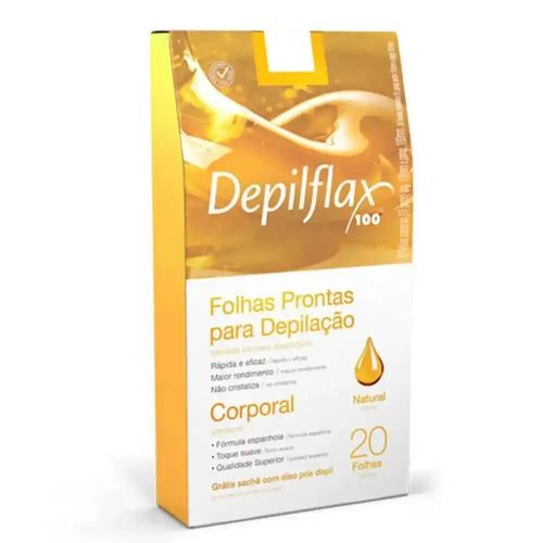Depilflax Folhas Corporais Natural C/20 Unidades Depilflax Folhas Corporais Natural C/20 Unidades