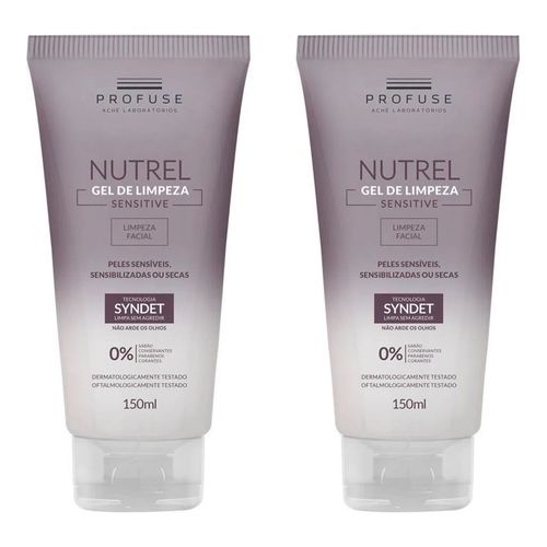 Kit com 2 Unidades de Nutrel Gel De Limpeza Sensitive 150ml Profuse Kit com 2 Unidades de Nutrel Gel De Limpeza Sensitive 150ml Profuse
