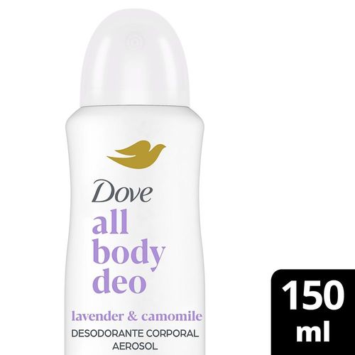 Kit com 3 Unidades de Desodorante All Body Deo Dove Lavander & Camomile Aerosol 150ml