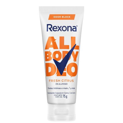 Kit com 3 Unidades de Desodorante Creme All Body Deo Fresh Citrus Rexona 75g Kit com 3 Unidades de Desodorante Creme All Body Deo Fresh Citrus Rexona 75g