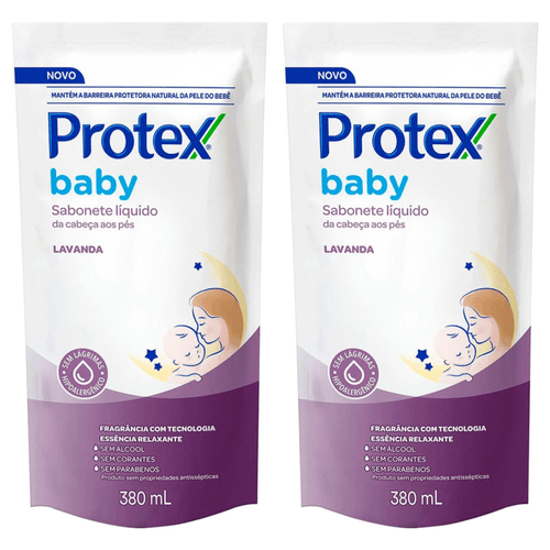 Kit com 2 Unidades de Sabonete Líquido Infantil Protex Baby Lavanda Refil 380ml Kit com 2 Unidades de Sabonete Líquido Infantil Protex Baby Lavanda Refil 380ml